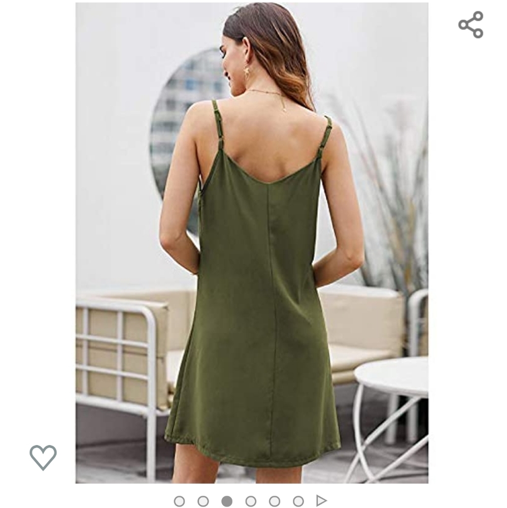 Spaghetti strap button down mini dress - Picture 3 of 6